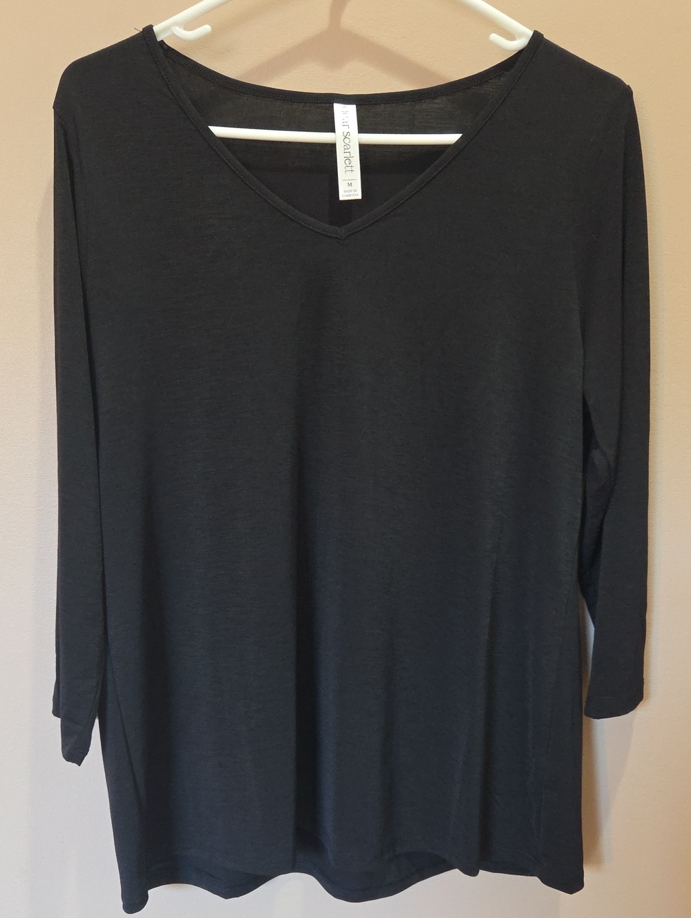 Solid Black V-Neck Top